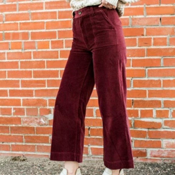 NWT Frye Nadia Velvet Wide Leg Pants Sassafras 28 - Picture 3 of 3